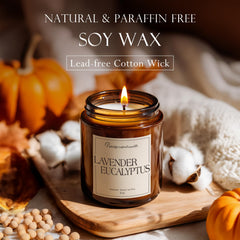 Hand-poured soy wax candle with lead-free cotton wick