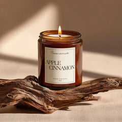 Putart lit candle at night creating warm cozy glow and relaxing ambiance benefit