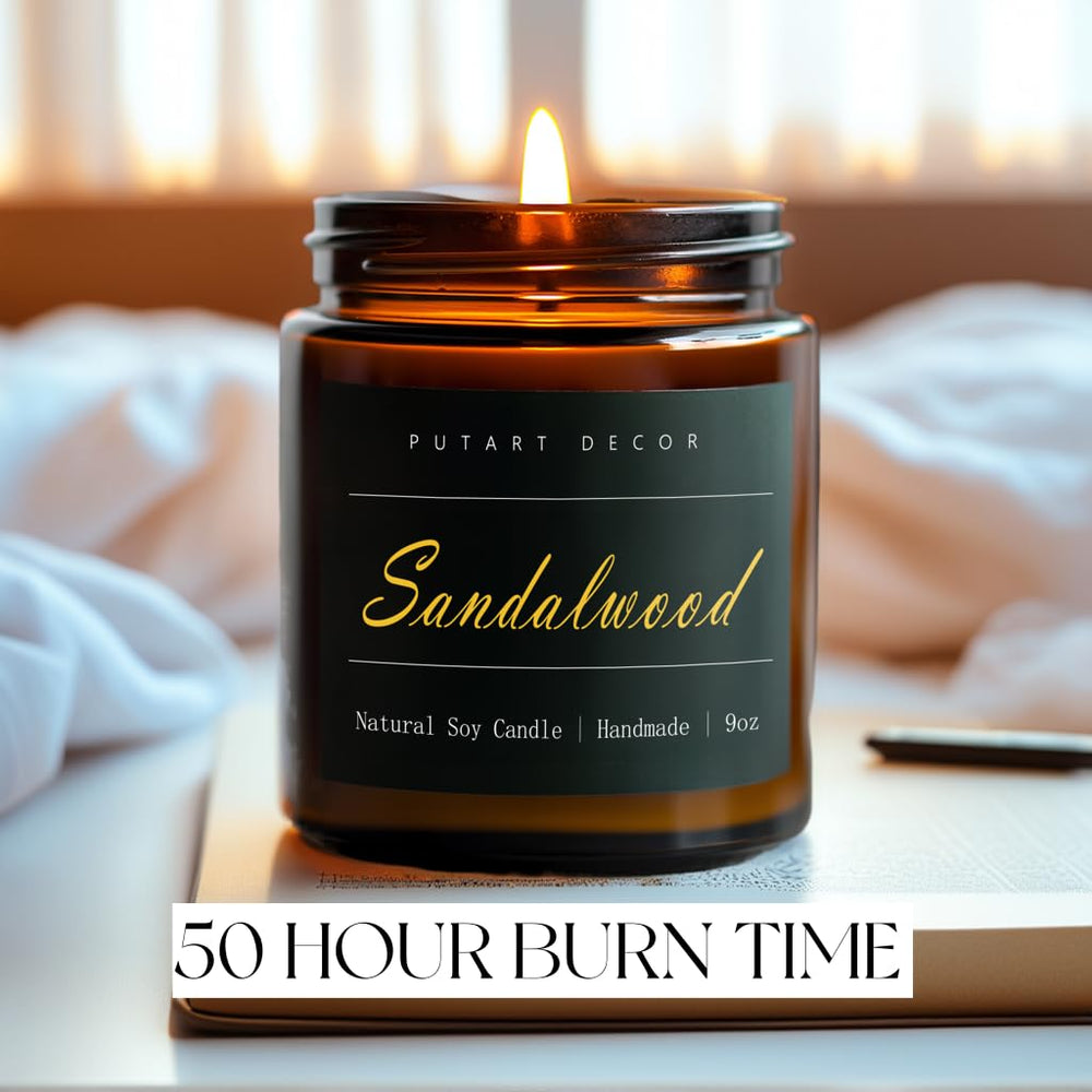 Elegant amber jar candle with premium gift box and golden lid