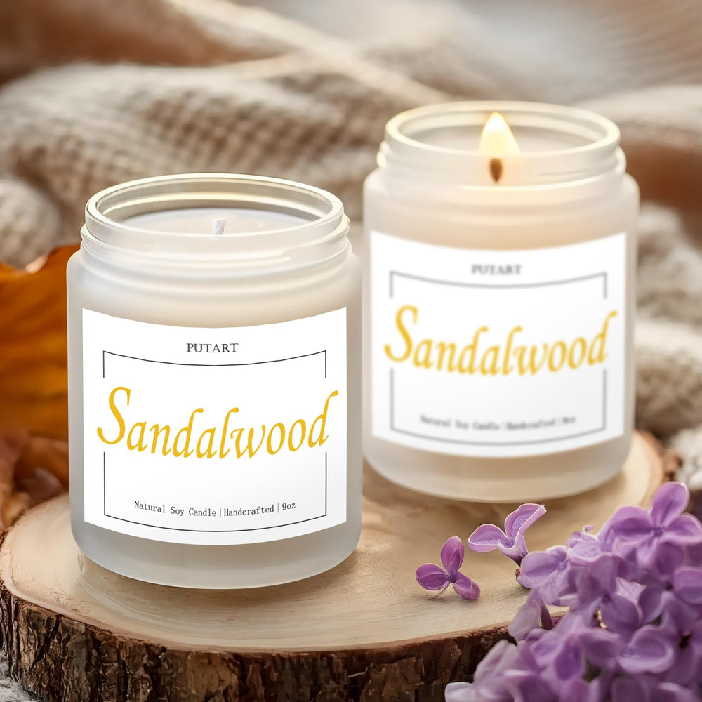 Gift-ready Putart sandalwood candle for men and women