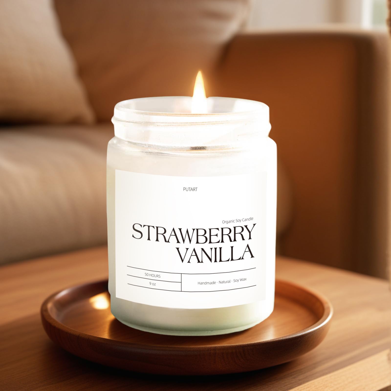 Candle burning with clean, even melt and aroma release