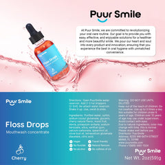 Lifestyle image: cherry-flavored mouthwash used with a water flosser