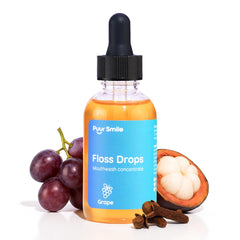 Puur Smile Floss Drop Serum bottle with grape flavor label
