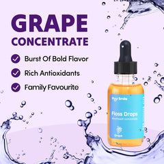 Close-up dropper releasing grape-flavored serum