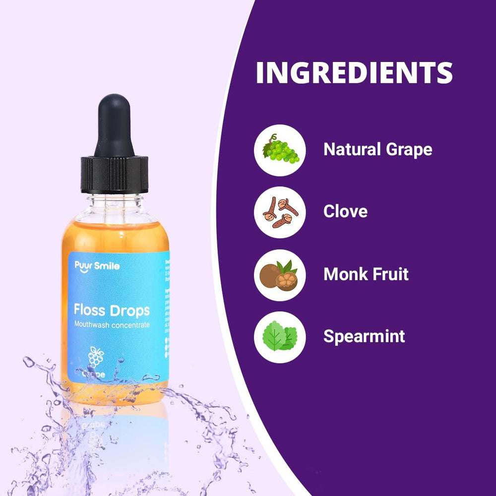 Water flosser nozzle applying Puur Smile serum in mouth