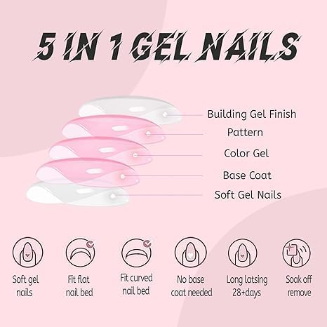 Puyokinm easy-apply press-on toenails for fast manicures.