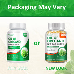 PWERD bottle with label showing oregano oil and black seed oil