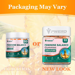 PWERD gummies bottle with pineapple flavor label