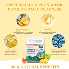 Assorted pineapple-flavored gummy vitamins for women