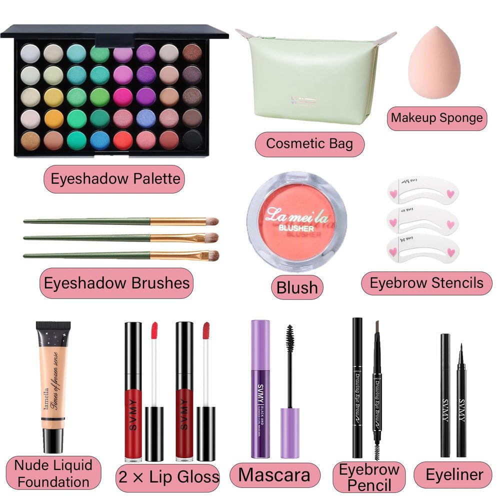 PWYSHXDF eyeshadow palette swatches showing 40 colors for versatile looks
