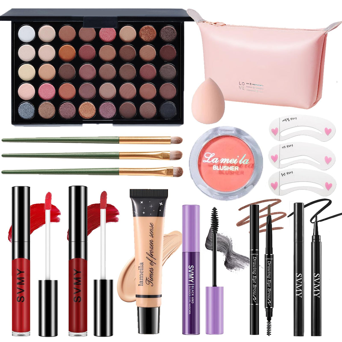 PWYSHXDF face makeup set enables an all-in-one routine on the go