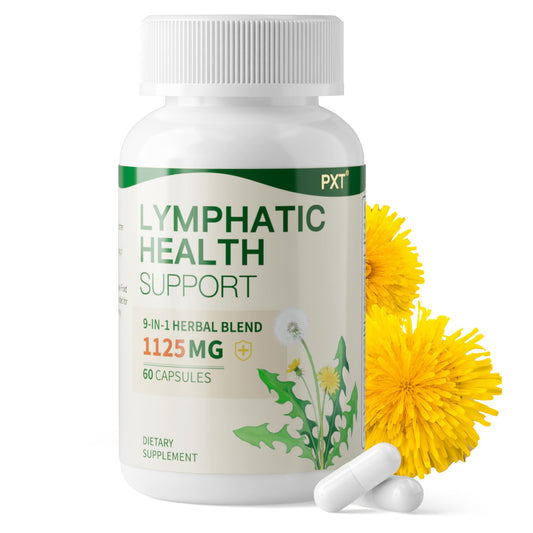Bottle of PXT Liposomal Lymphatic Drainage Immune Support supplement with 60 capsules