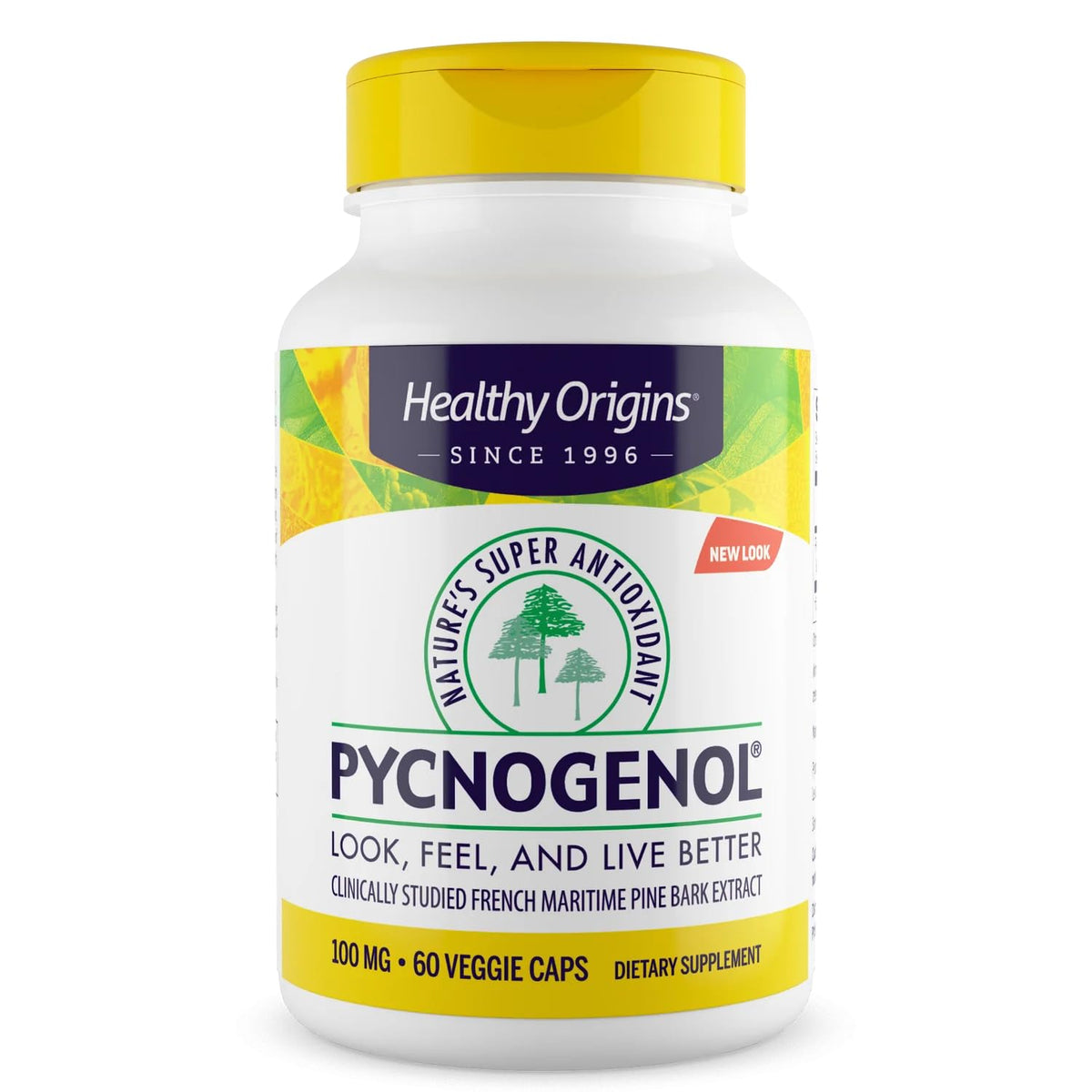 Healthy Origins Pycnogenol 100 mg bottle – front view