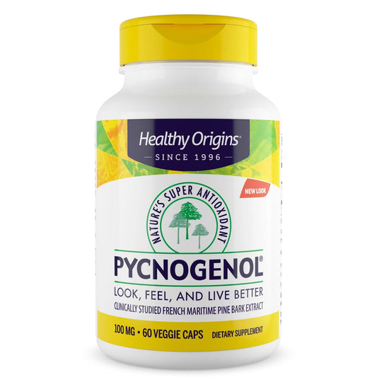 Healthy Origins Pycnogenol 100 mg bottle – front view