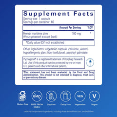 Pycnogenol 100 mg capsules close-up