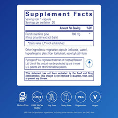 Pycnogenol 100 mg ingredients label