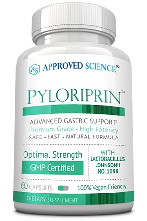 Pyloriprin bottle front view — 60 vegan capsules