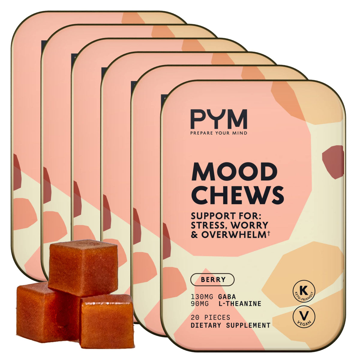 PYM Berry Mood Chews bottle on white background