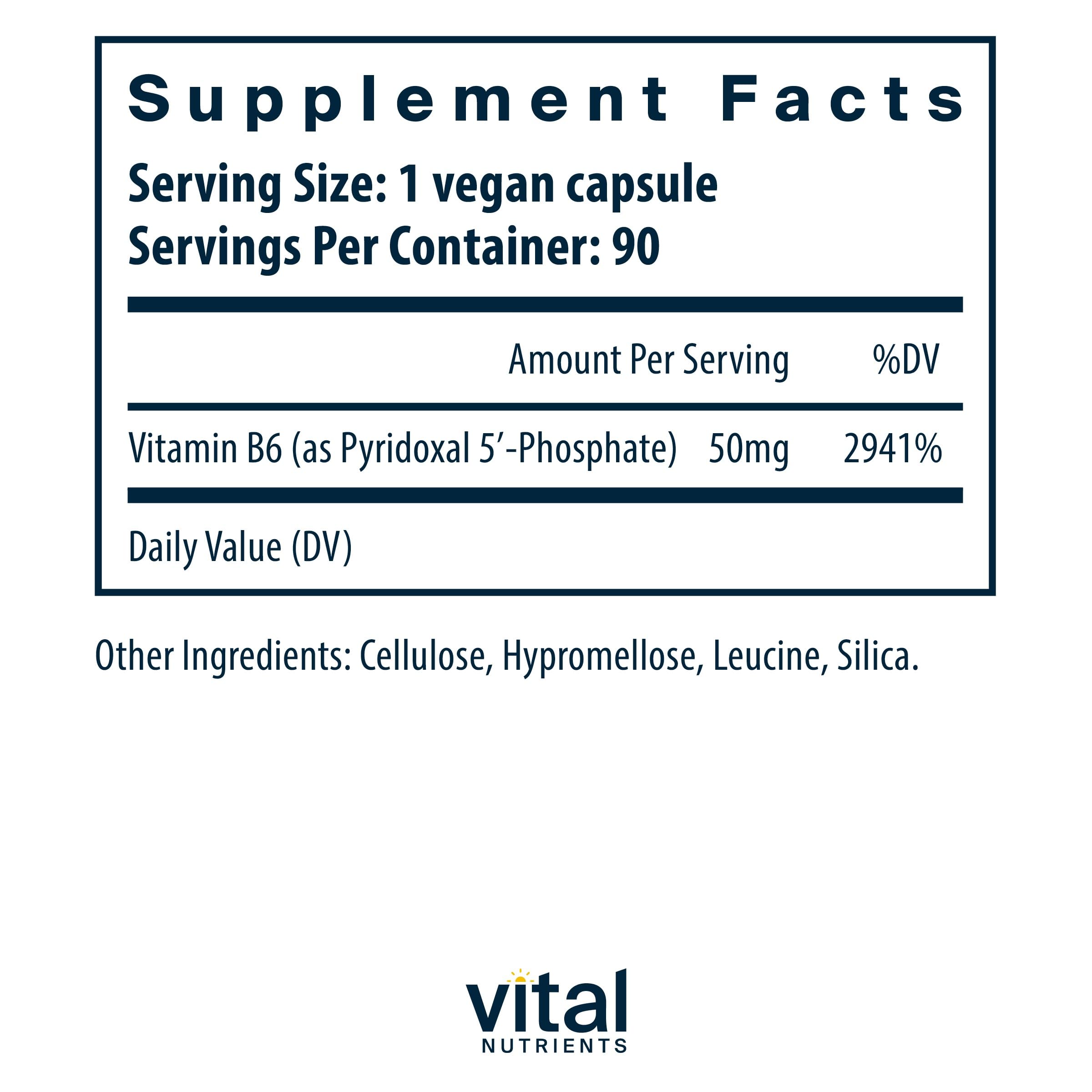 Graphic showing Pyridoxal-5 Phosphate active form vitamin B6