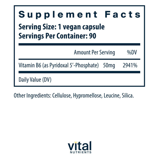 Graphic showing Pyridoxal-5 Phosphate active form vitamin B6