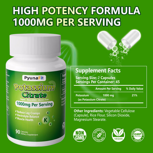 Packaging of PYUNAFIT Potassium 1000mg bottle
