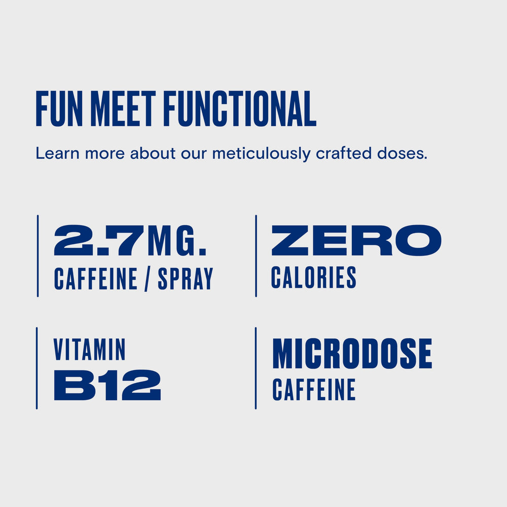 Close-up of ingredients: caffeine, Vitamin B12, electrolytes