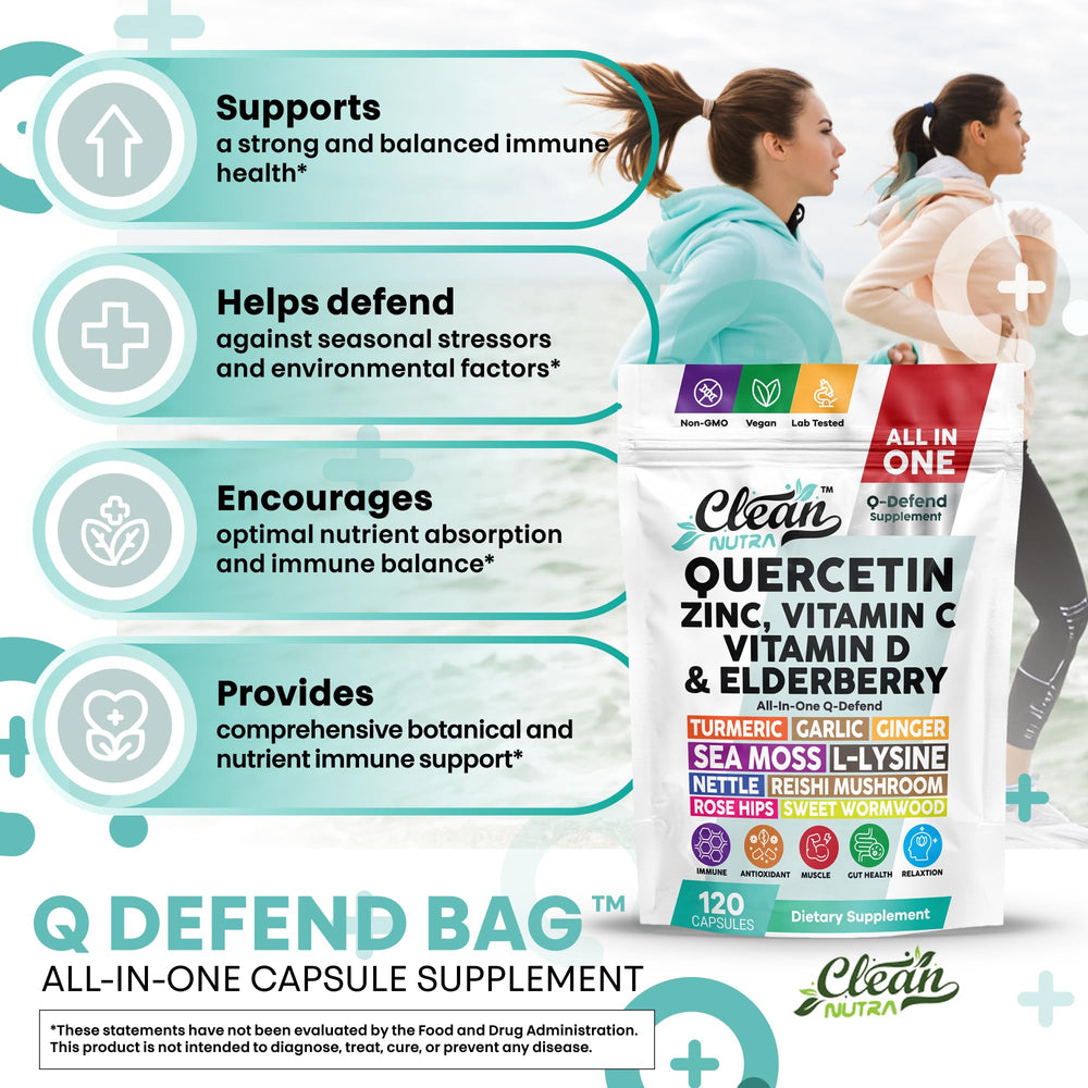 Natural ingredients like elderberry, sea moss, turmeric, and ginger