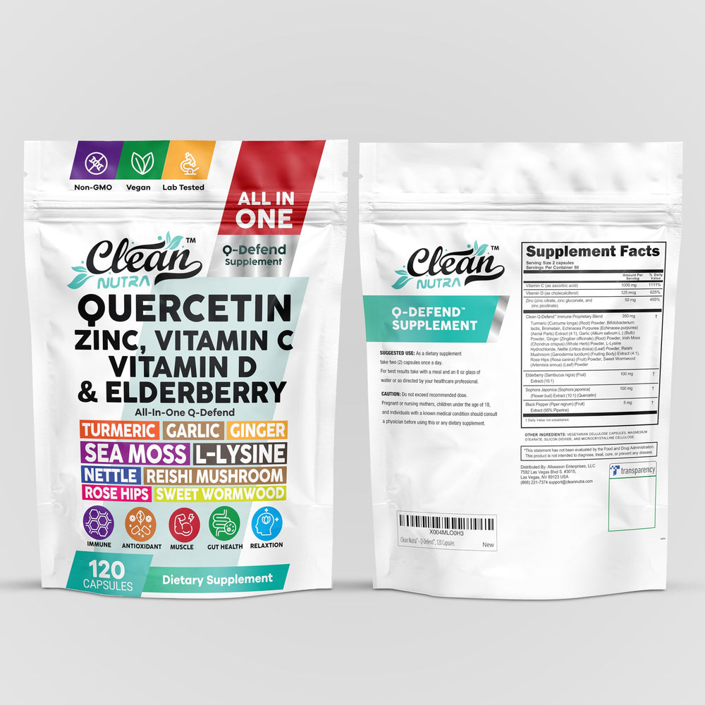 Clean Nutra Q Defend Immune Support packaging and branding
