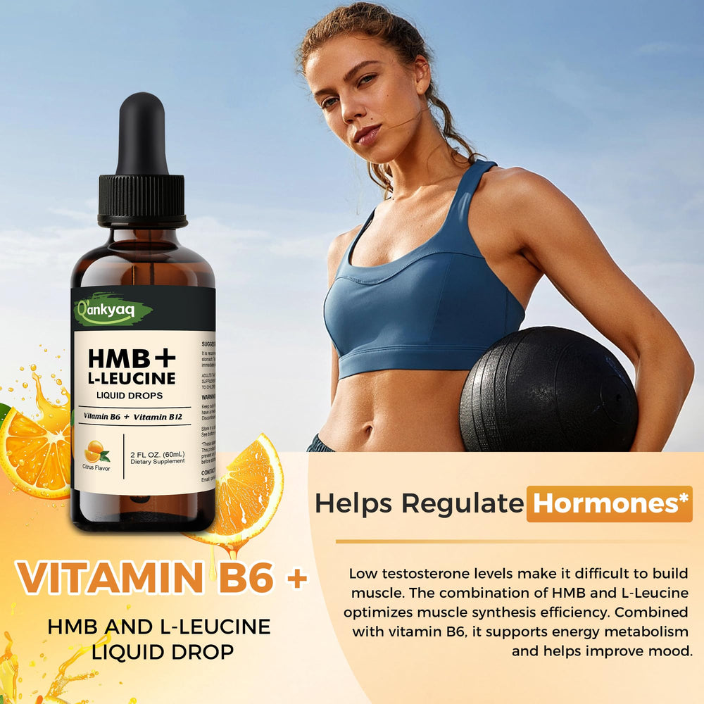 2 fl oz vegan Leucine HMB liquid drops for muscle support