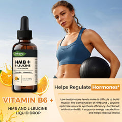 2 fl oz vegan Leucine HMB liquid drops for muscle support