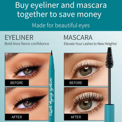 Qawnfy mascara brush closeup demonstrating smooth, clump-free lash coverage.