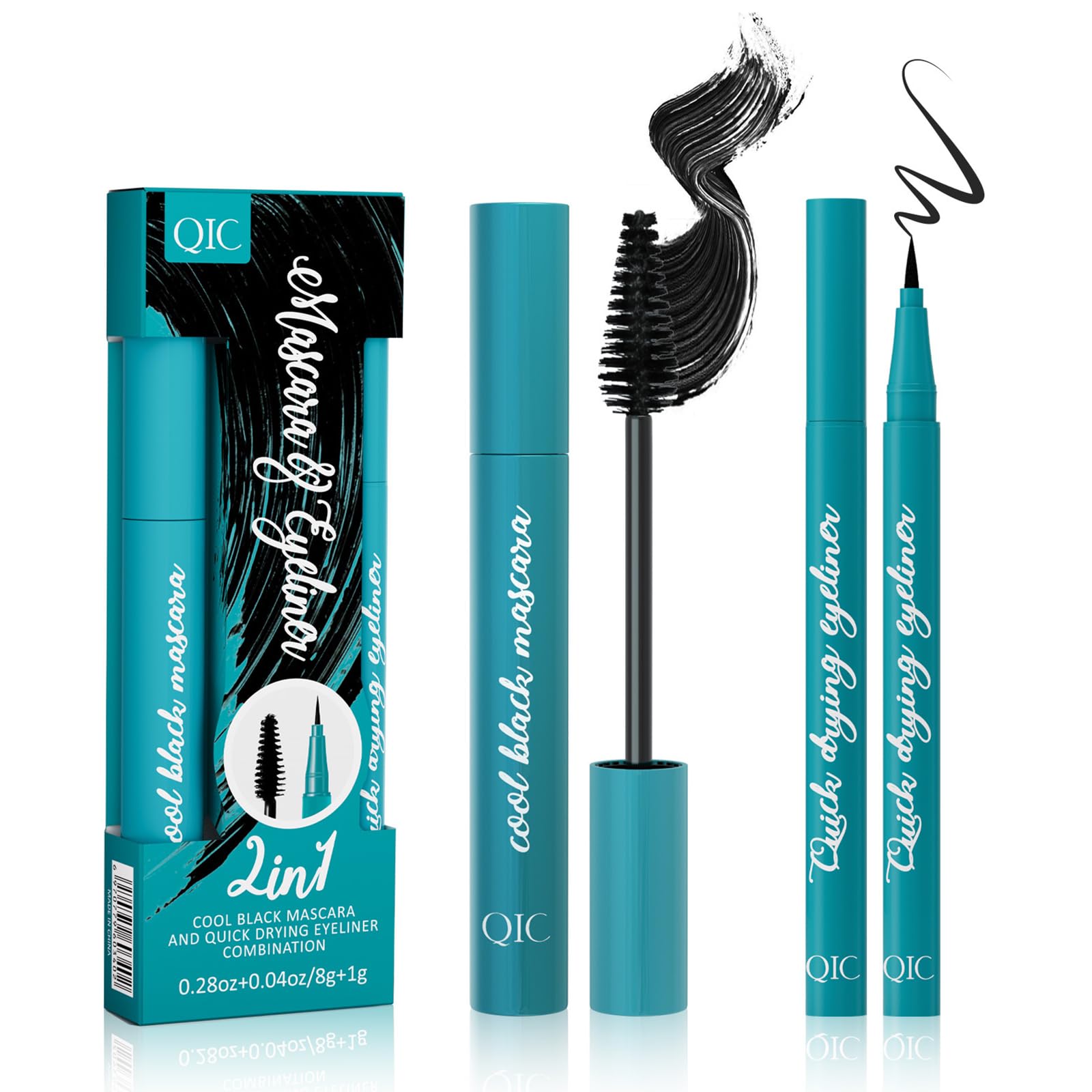 Qawnfy New Extension Mascara packaging shows the 2-in-1 set for convenient routines.