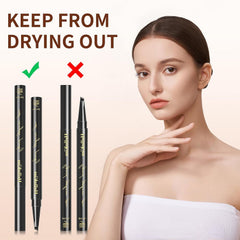 QIC brow pencil fills gaps between brows for natural fullness.