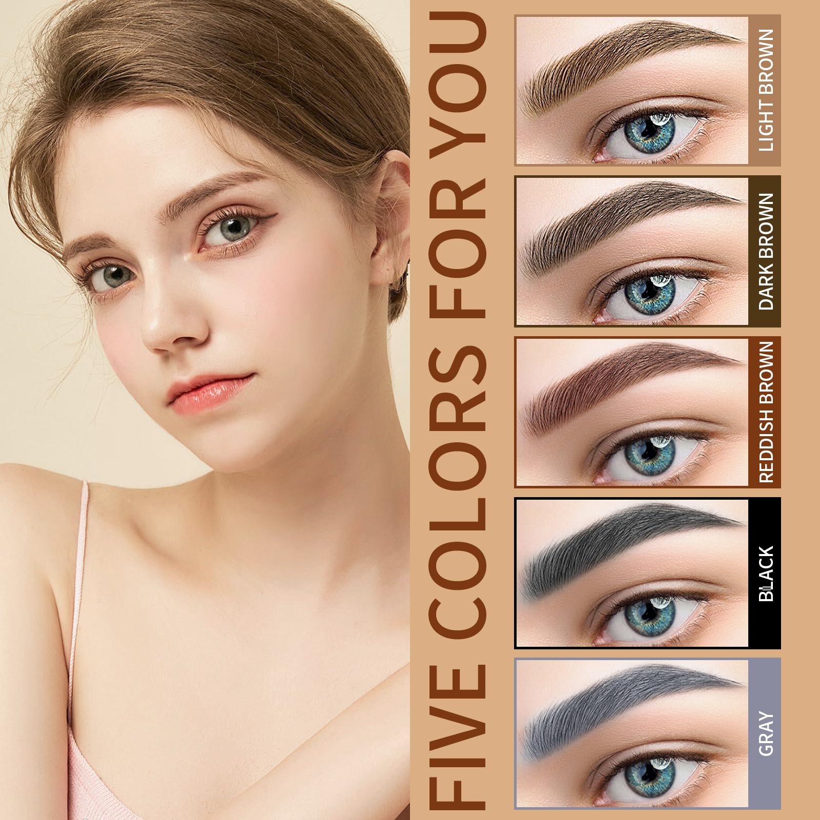 QIC Eyebrow 4 Tip Brow Pencil vegan formula gentle on skin.