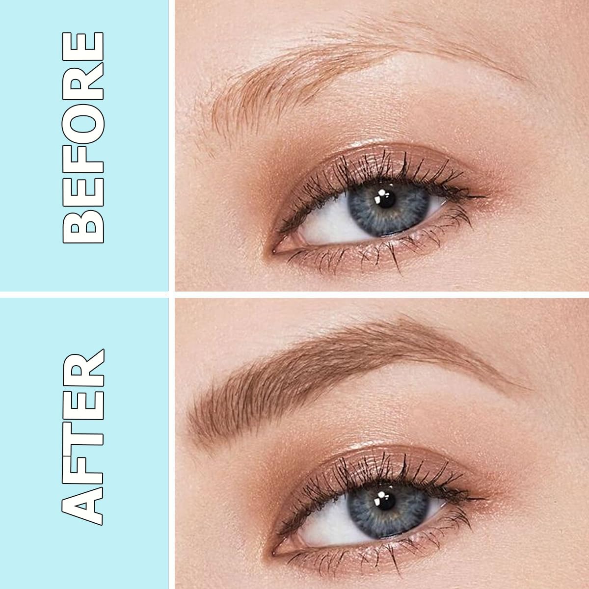 QIC Eyebrow Serum ingredients label highlighting plant extracts and peptide.