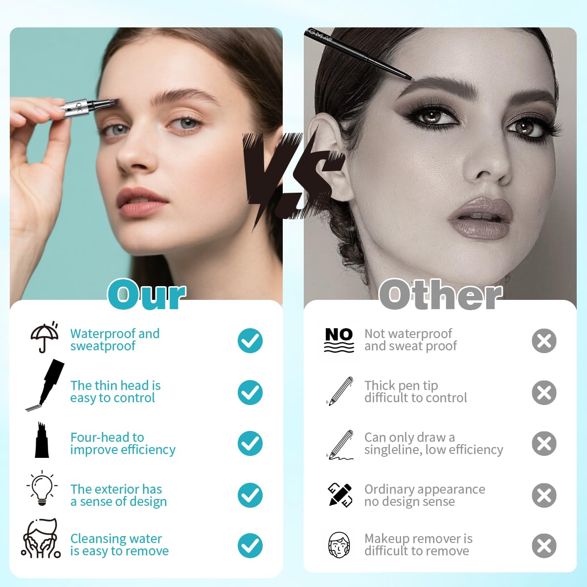 QIC Eyebrow Pencil offers five shades to match natural color
