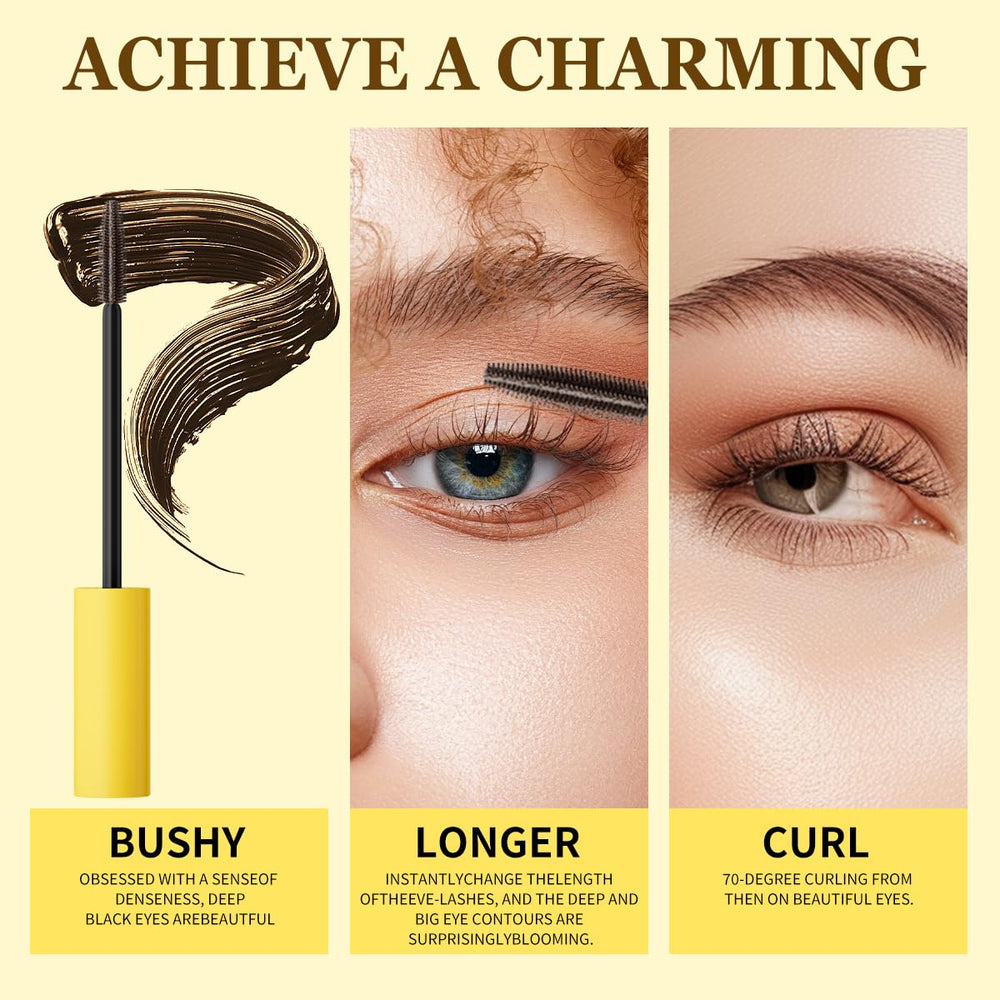 QIC Waterproof Brown Mascara offers smudge-proof wear throughout the day.