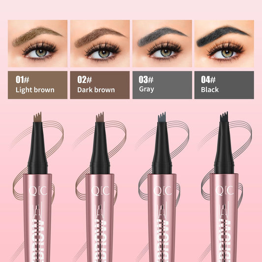 QIC waterproof brow marker remains smudge-proof through sweat and humidity.