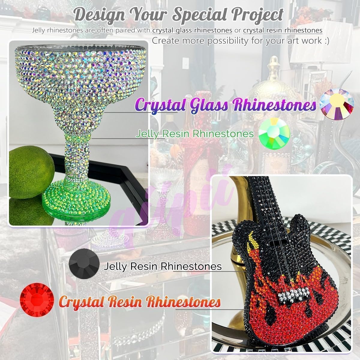 Qiipii stones on fabric highlighting versatile DIY fashion embellishment