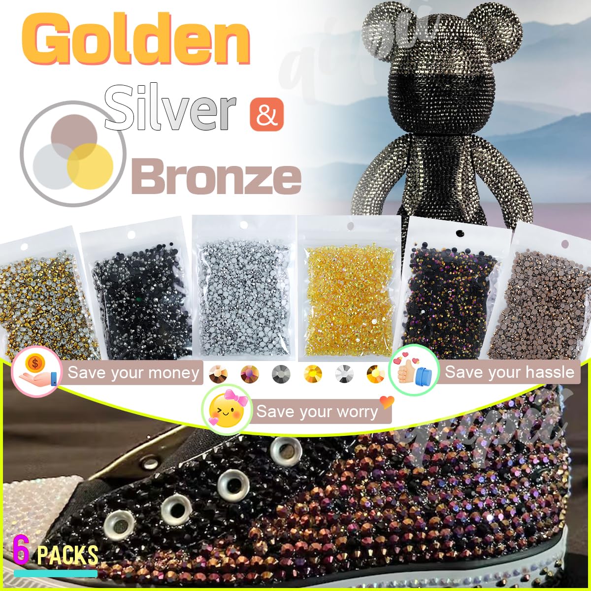 qiipii flatback stones ideal for nails, makeup, and accessories.