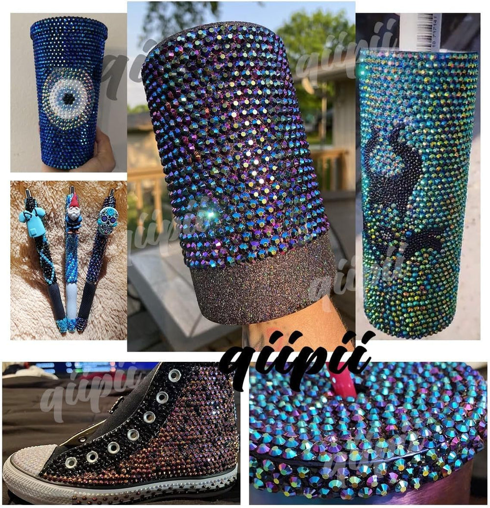 qiipii sapphire black AB rhinestones for dramatic embellishments