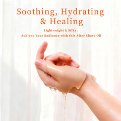 QINJAX After Shave Oil applied to bikini area to calm irritation.