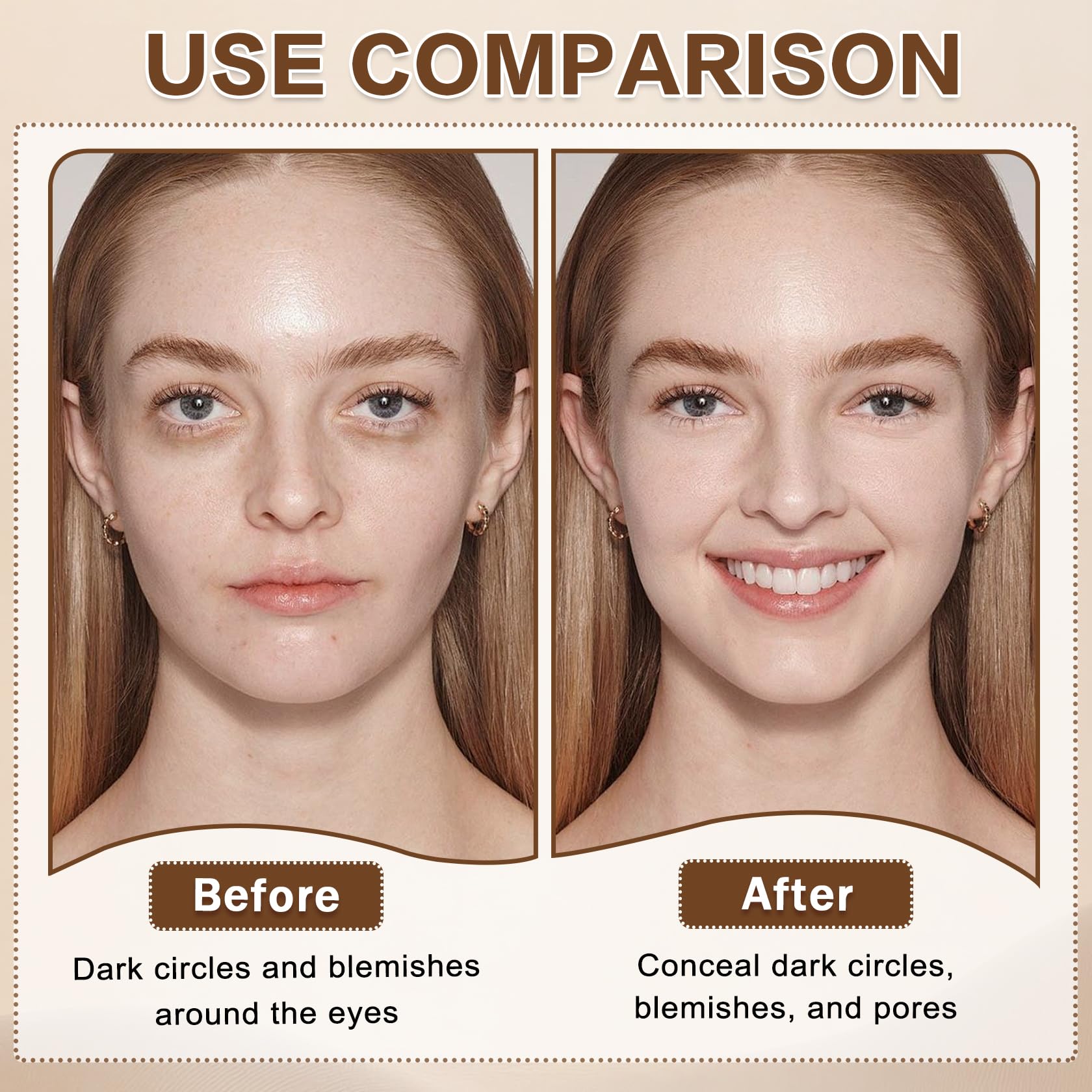 QIUFSSE dual-ended concealer close-up shows liquid-tip brightening and solid balm coverage.