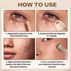 QIUFSSE liquid concealer blends seamlessly for a natural base and even tone.