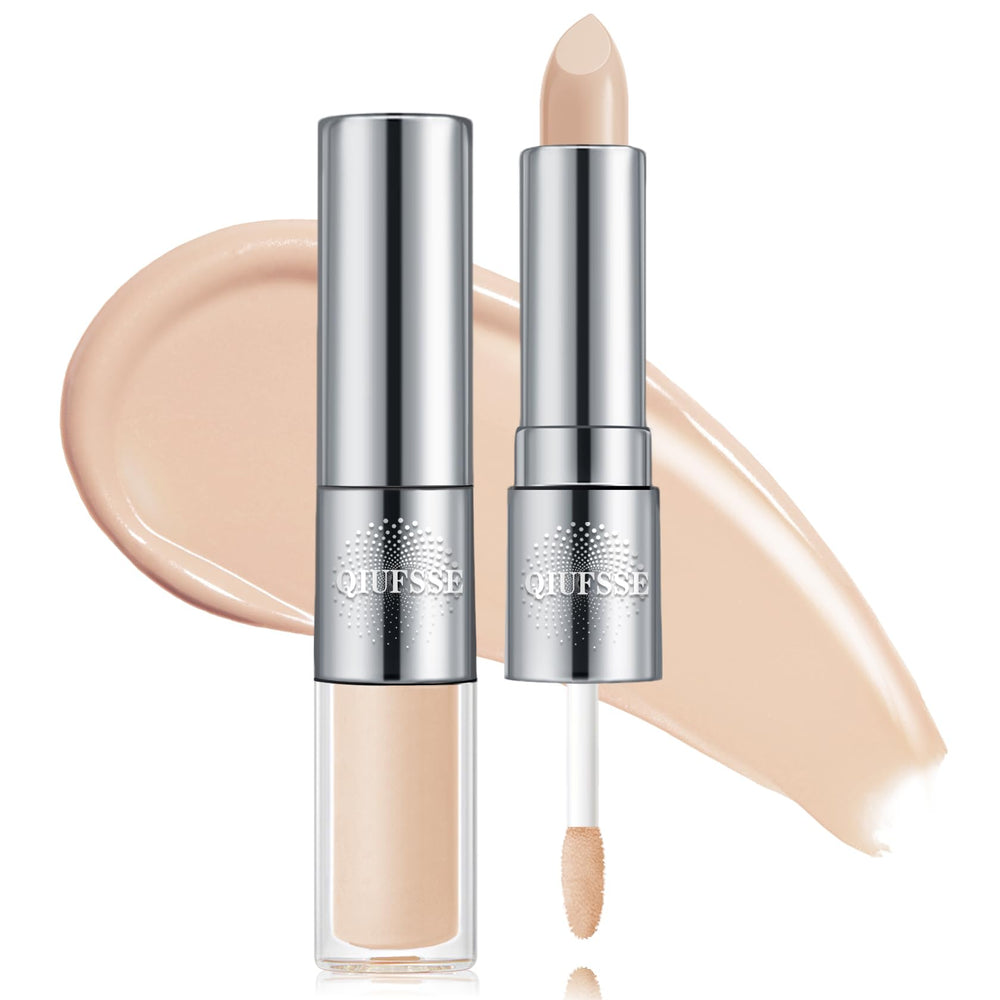 QIUFSSE under-eye concealer stick with liquid tip brightens dark circles for a refreshed look.