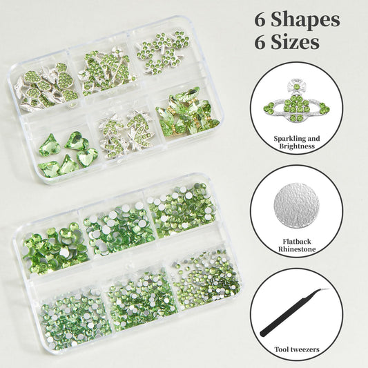 QIUTIMIY 650-piece rhinestones pack for dazzling manicures and versatile designs.