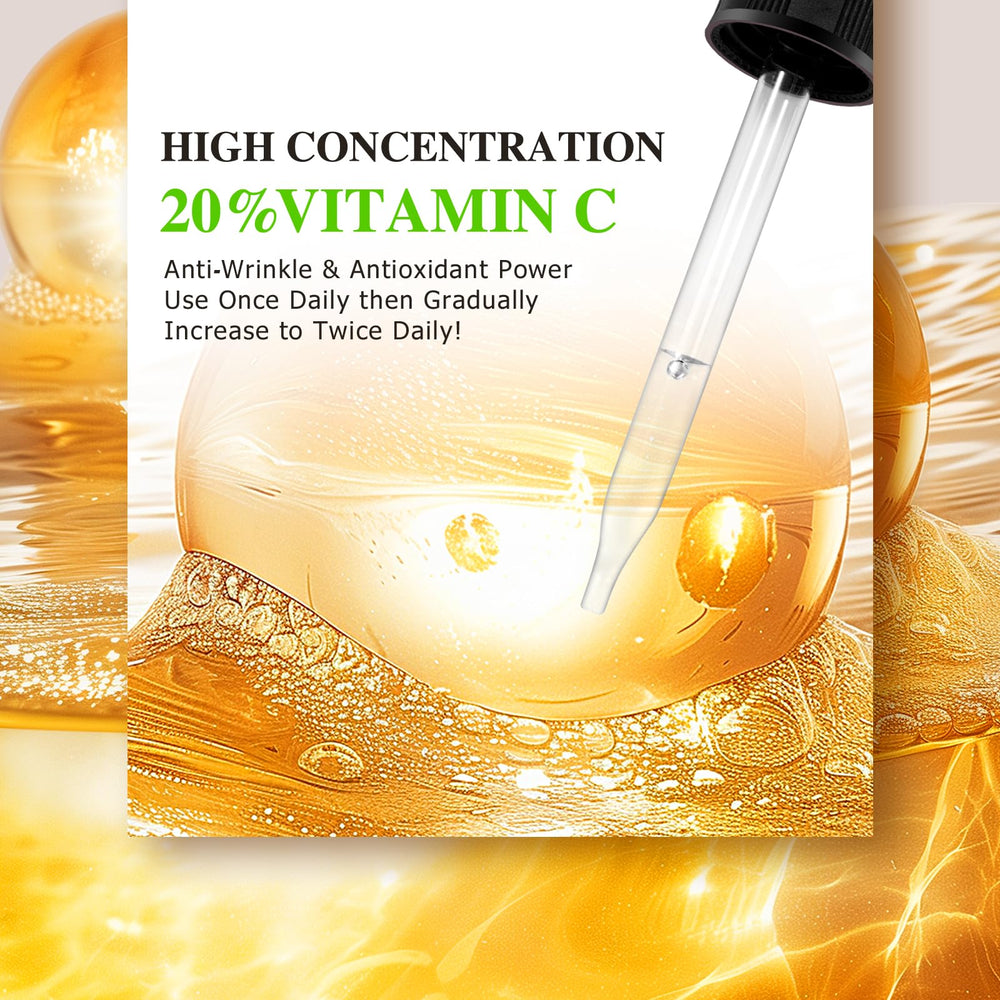 QJCWXIAOX vitamin C serum dropper shows easy, mess-free dosing for daily use.