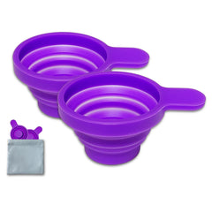 QMARK collapsible silicone pee cups for ovulation and pregnancy tests (2-pack) with travel case