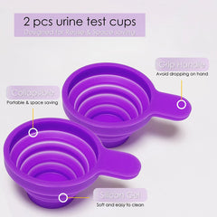 Two medical-grade silicone urine collection cups