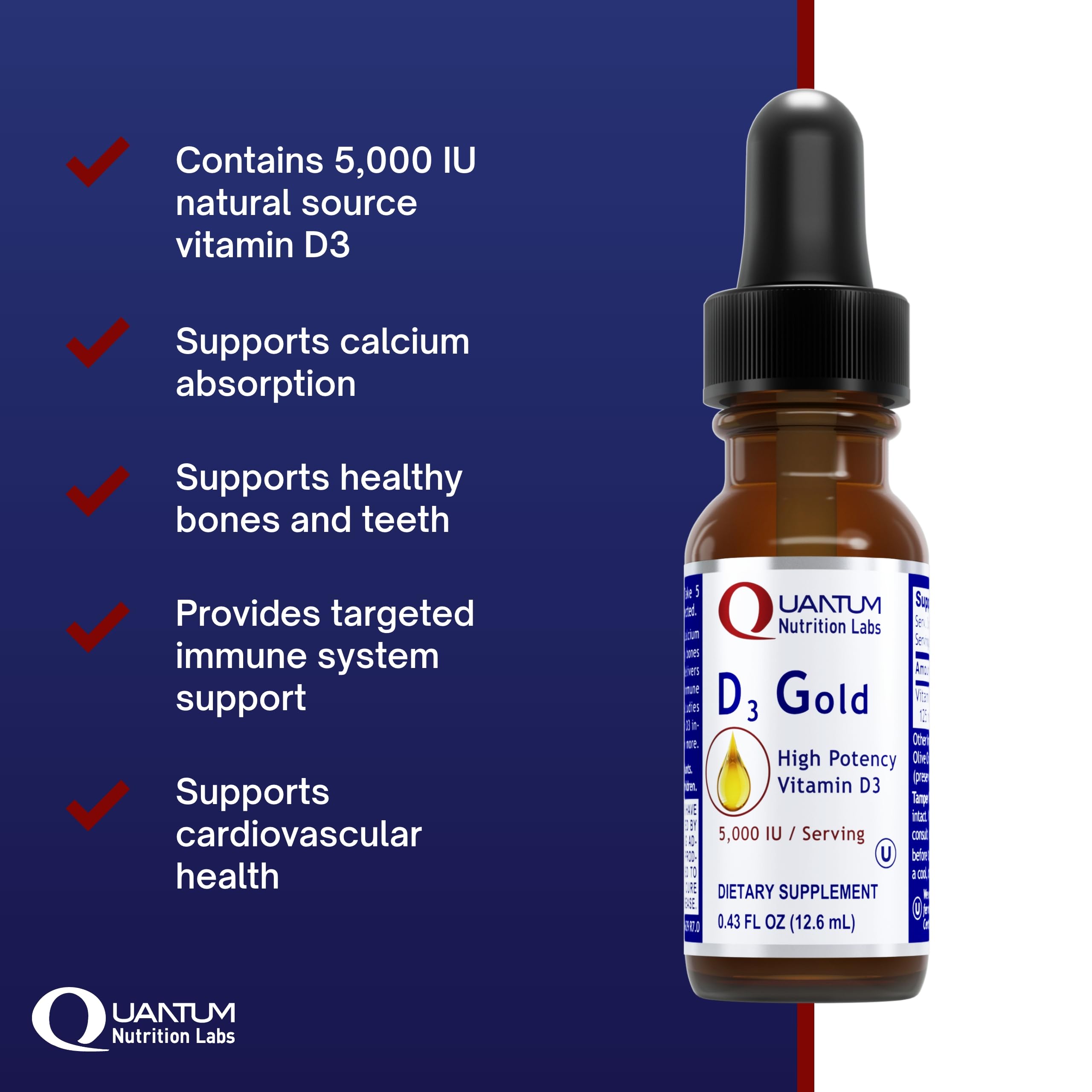 QNL D3 Gold bottle display